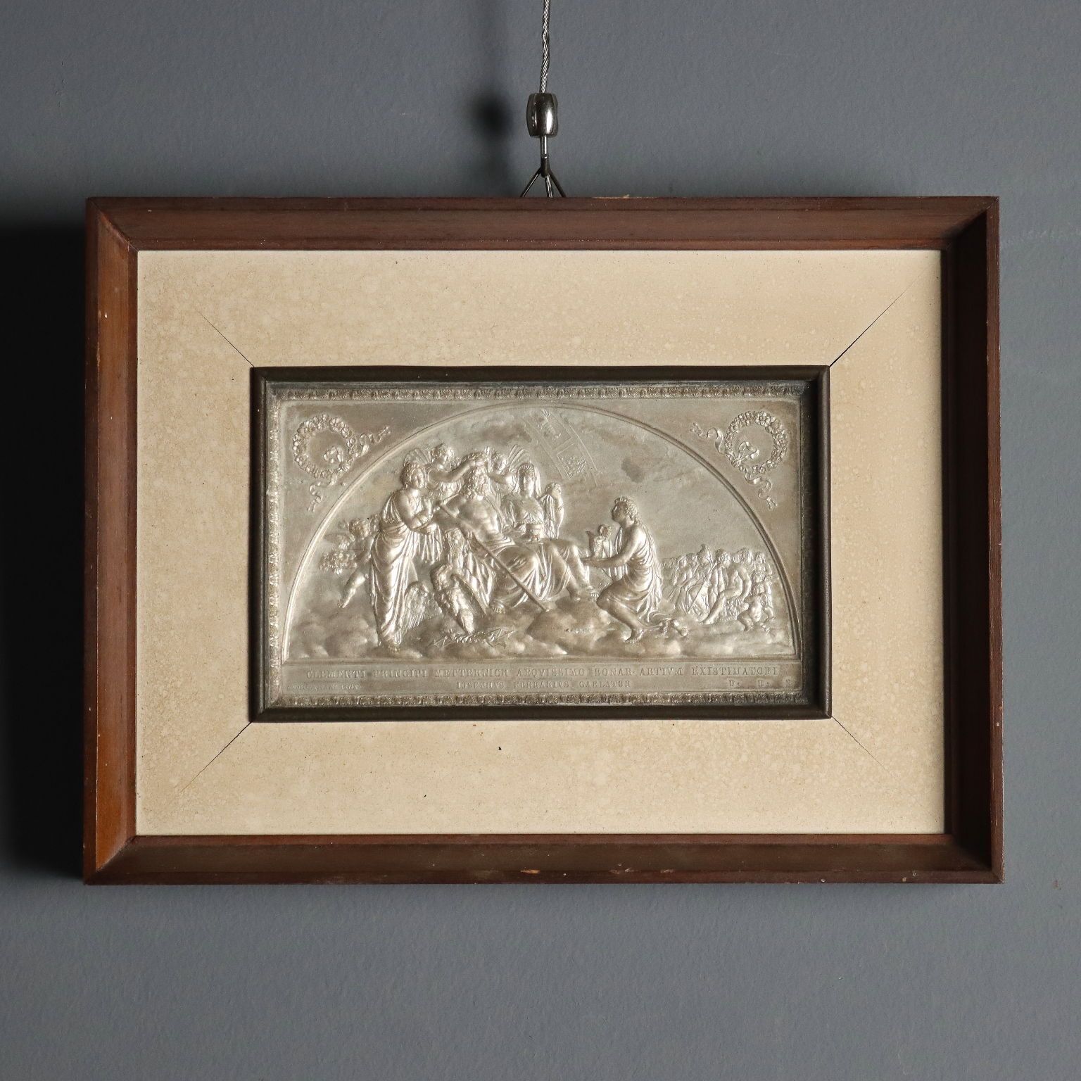 Antique Bas Felief On Metal Giuseppe Ferraris XIX Century