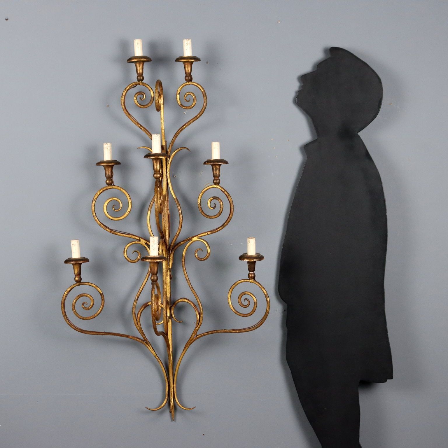 Antique Wall Lamps Gilded Iron 8 Lights Italy XX Century photo furniture
