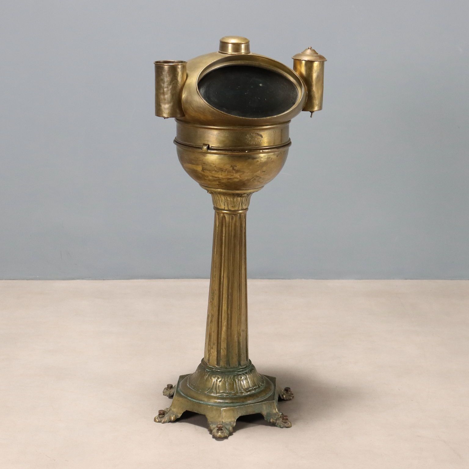 Antique Nautical Compass In A Binnacle England XX Century