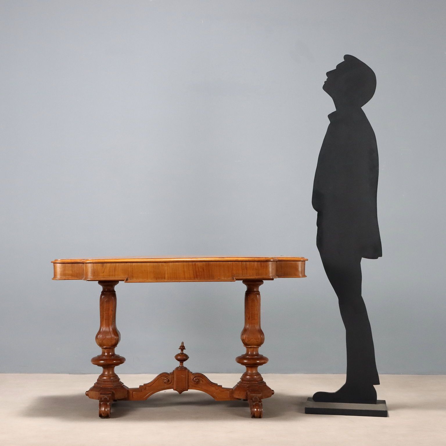 Small Antique Table Umbertino Walnut Italy XIX Century photo for sale