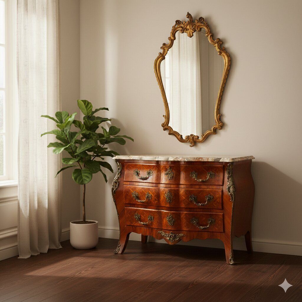 Antique Mirror Carved Gilded Wood Italy Early XX Century photo furniture