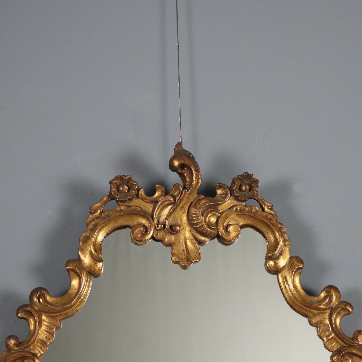 Antique Mirror Carved Gilded Wood Italy Early XX Century photo Home Decor