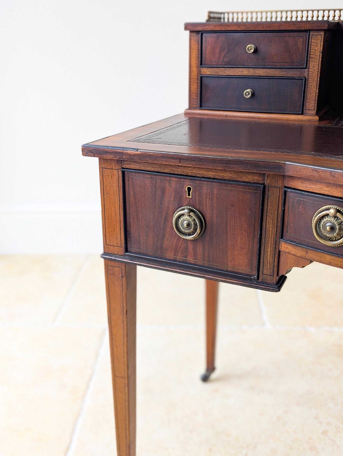 Antique Edwardian Mahogany Writing Desk C.1910 photo Furniture