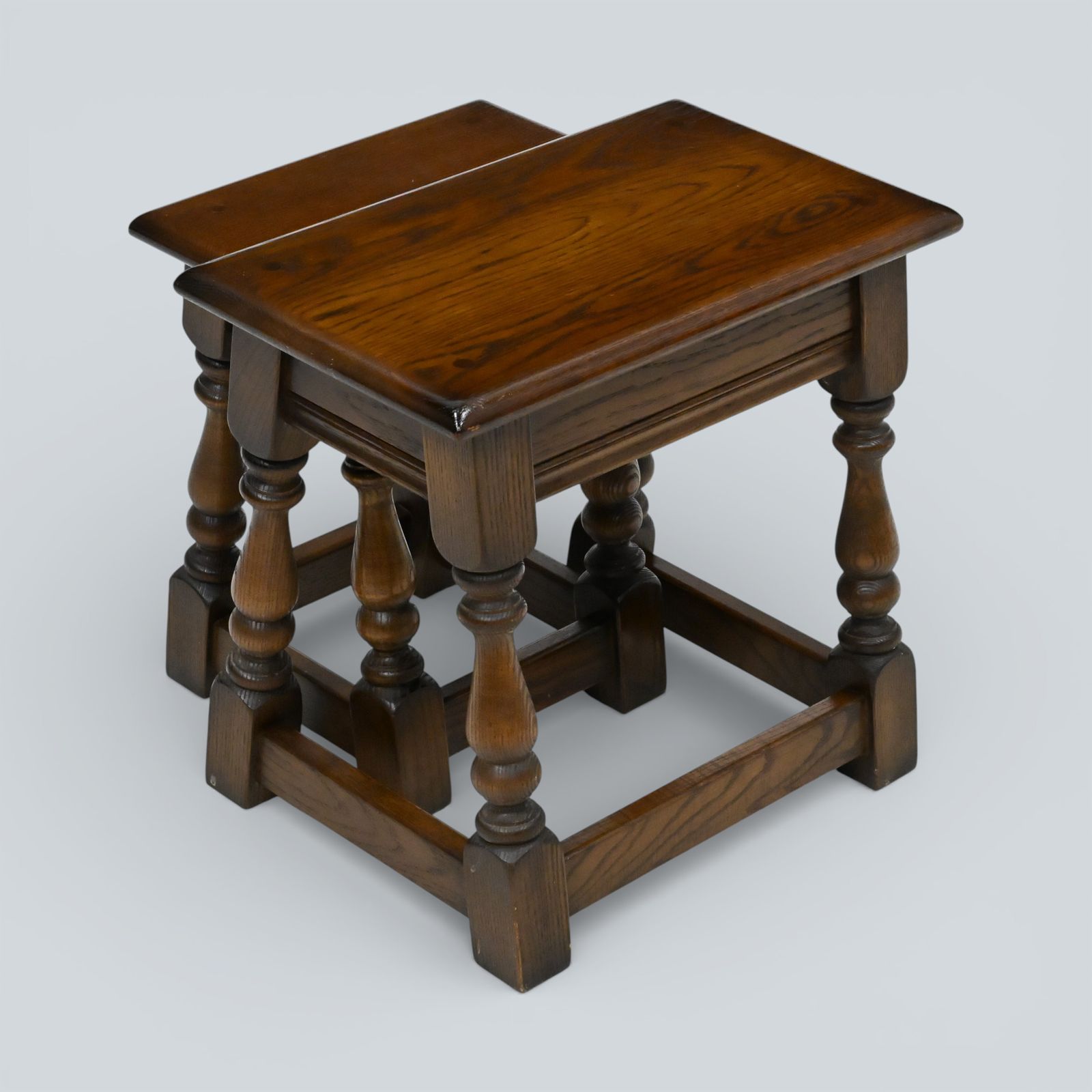 Old Charm Oak Nest Of 2 Tables Model 1494 Light Oak Finish Free Uk Delivery photo Furniture