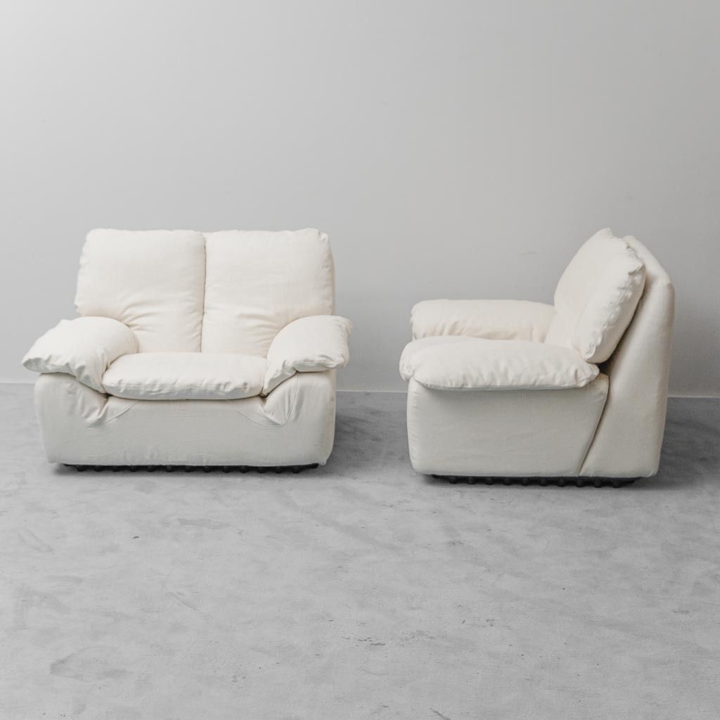 photo for sale Pair Of Bonheur Armchairs By Ammannati And Giampiero Vitelli For Brunati, 1970s Vintage