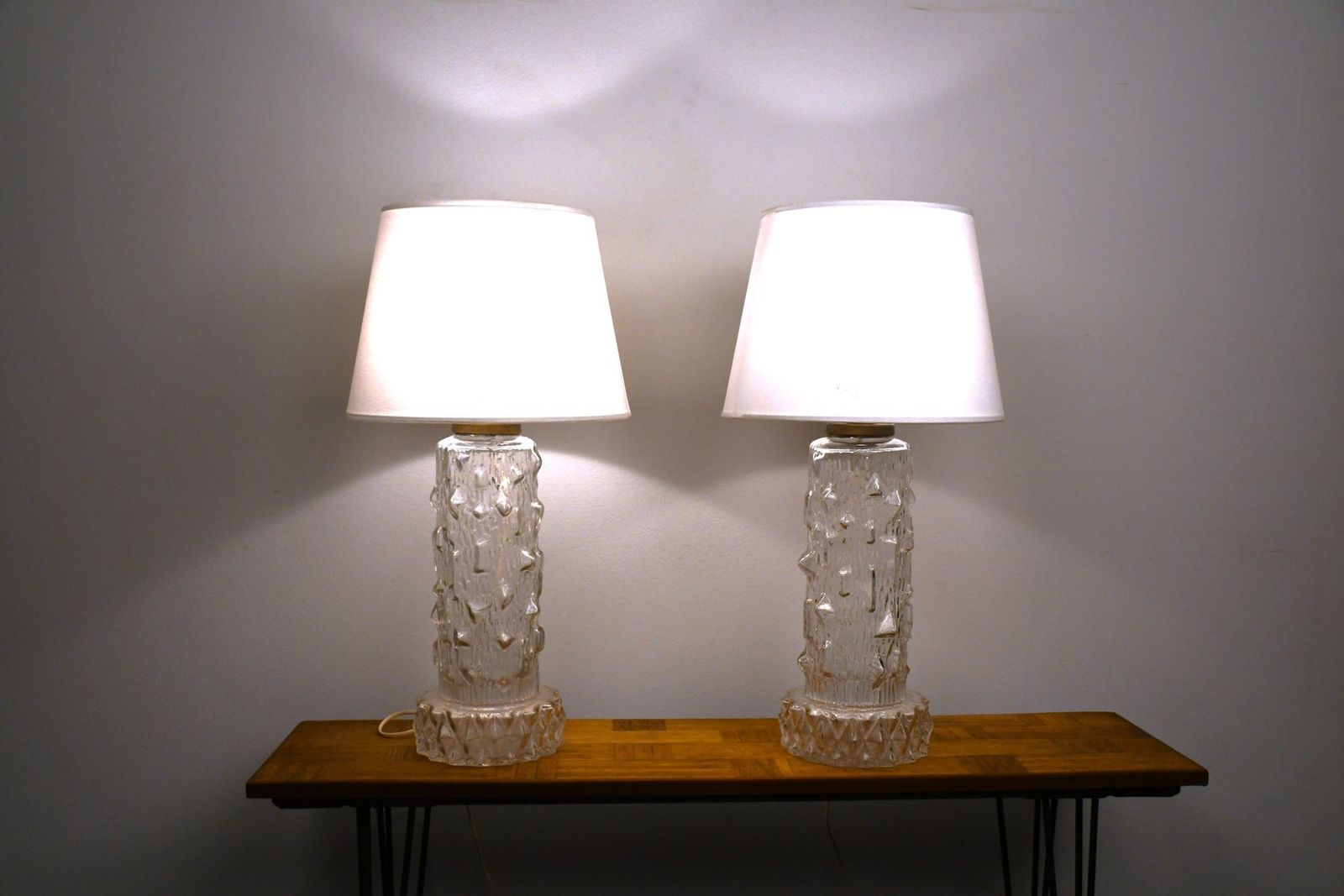 Large Glass Table Lamps By Henrik Blomqvist For Tranås Stilarmatur, 1960s, Set Of 2 photo furniture