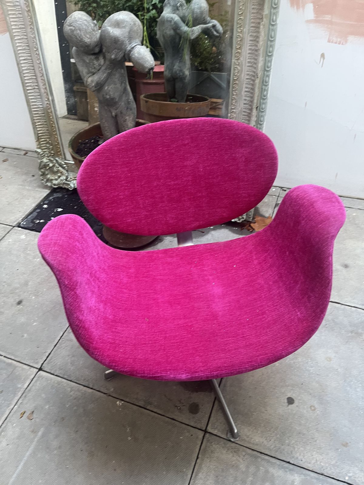 Tulip Chair In Cerise Velvet photo furniture