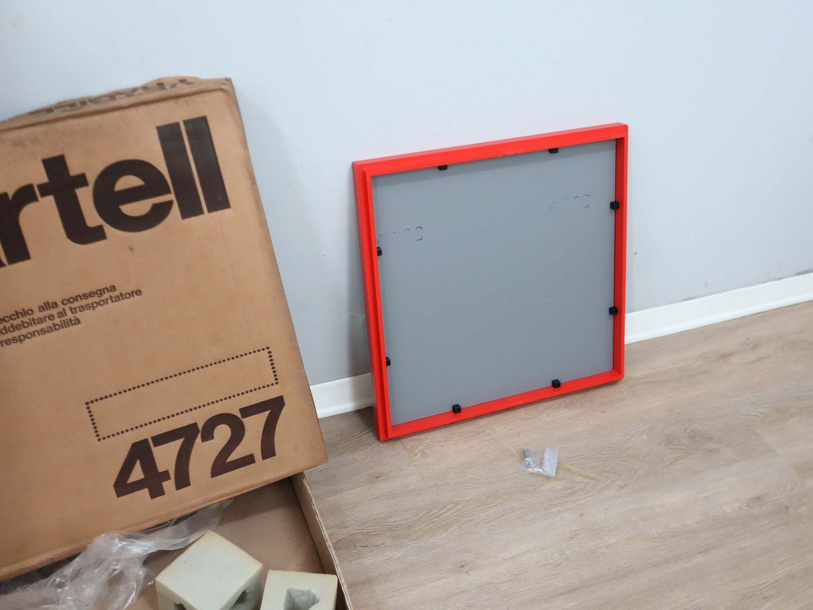 1970s Anna Castelli Ferrieri For Kartell Mod. 4727 Red Mirror photo 242.0