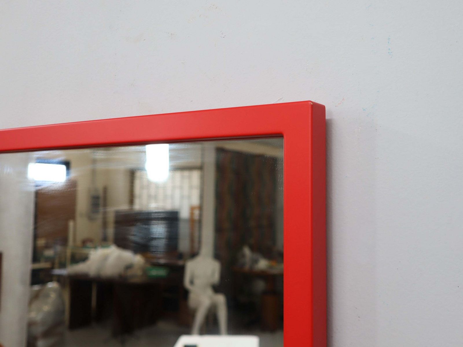 1970s Anna Castelli Ferrieri For Kartell Mod. 4727 Red Mirror photo vinterior
