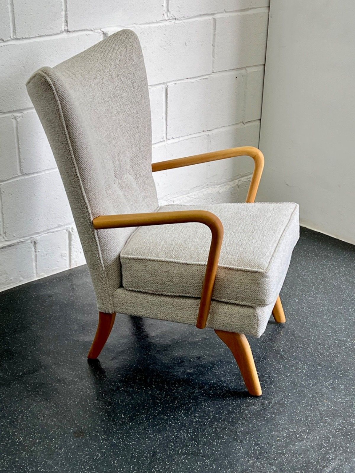 photo buy Midcentury Howard Keith Bambino Armchair New Upholstery (Delivery Available)