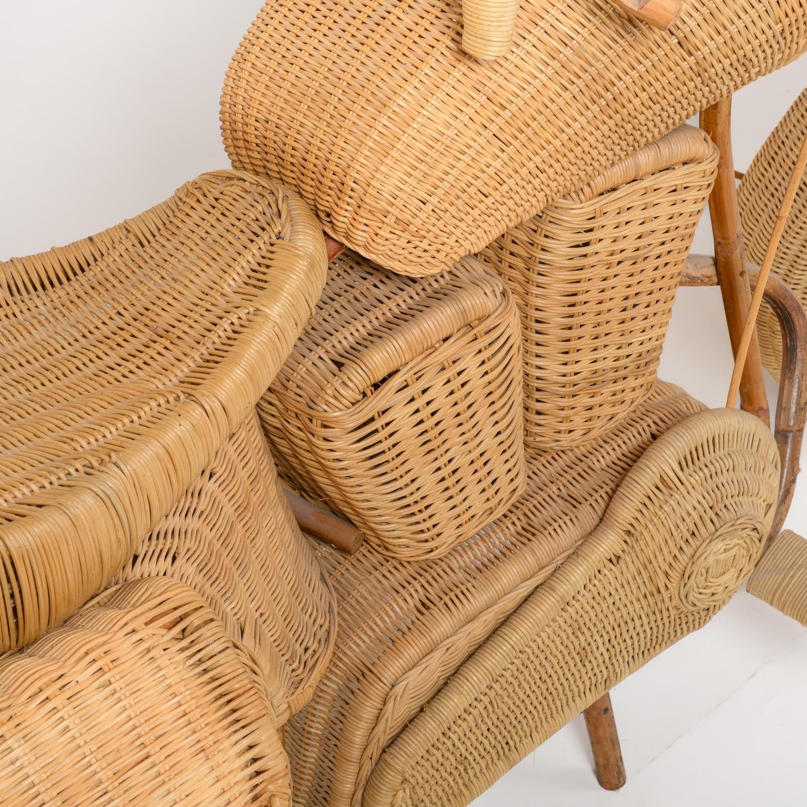 Art Full Size Wicker And Bentwood “Harley Davidson” Motorcycle Sculpture photo