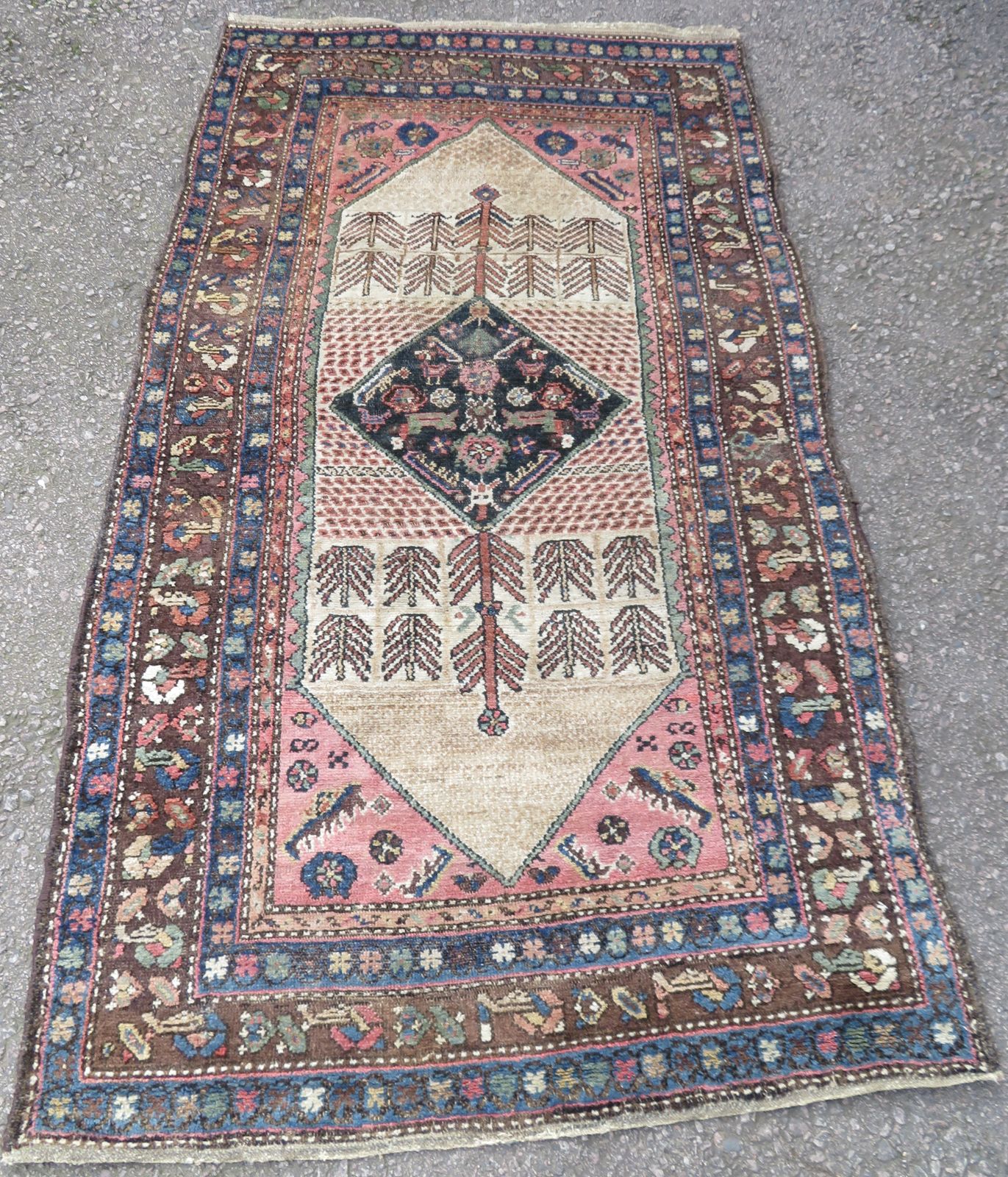 Antique Kurdish Tribal Rug. 206cm X 117cm.
