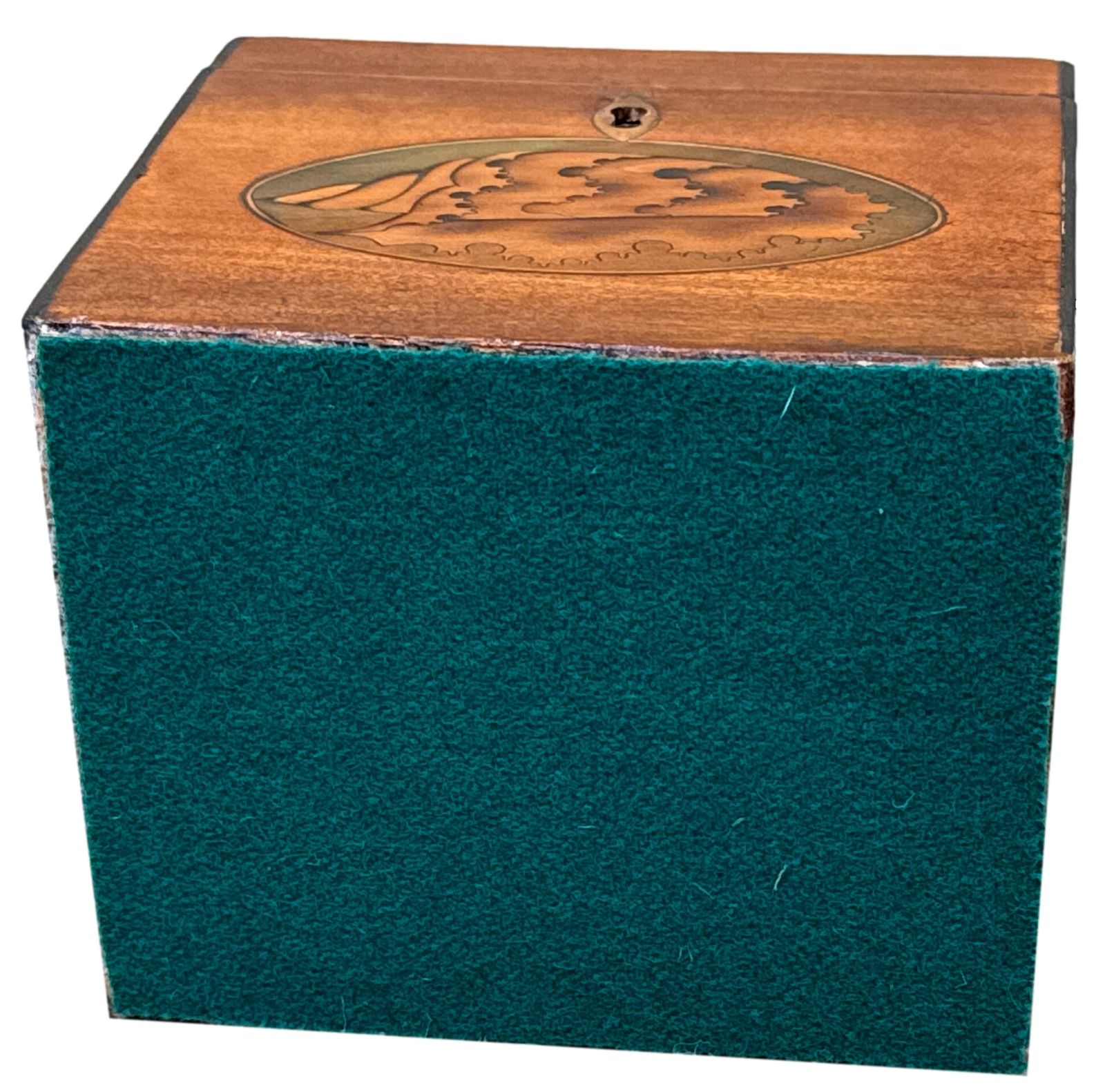 photo furniture Georgian 18th Century Satinwood Tea Caddy Butterfly Inlay (England, Circa 1790)