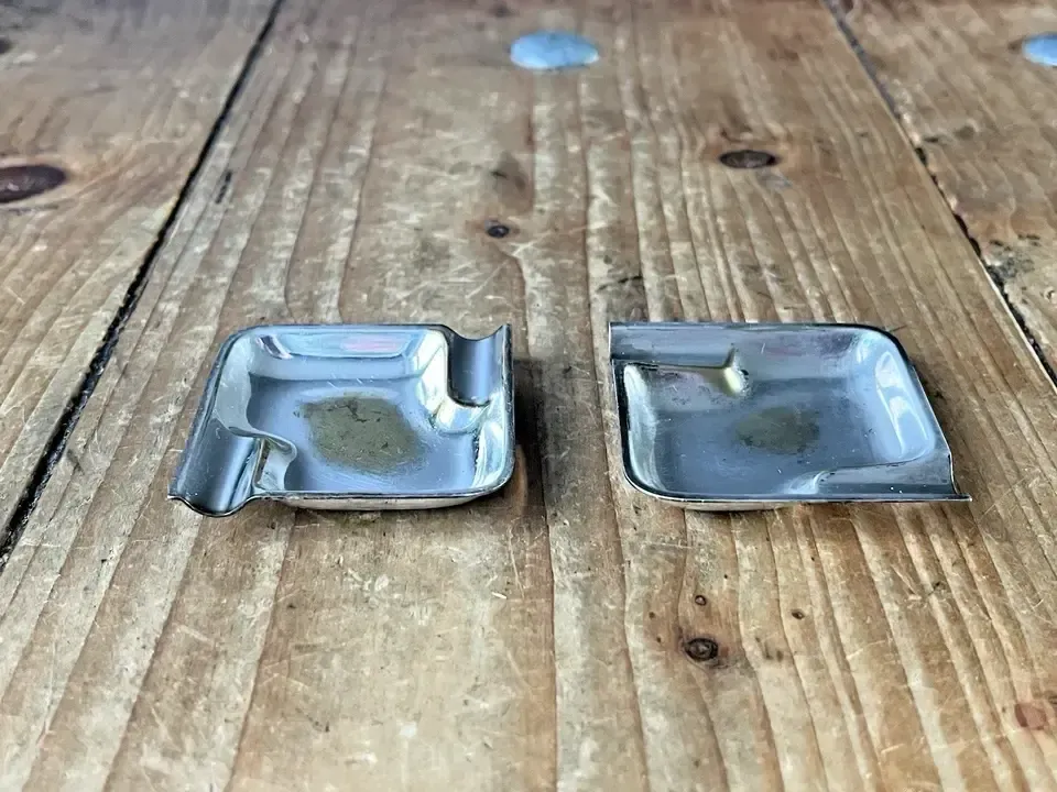 Pair Of 2 Small Wmf Cromargan Art Deco Geometric Bauhaus Style Desk Bar Ashtrays photo Home Decor