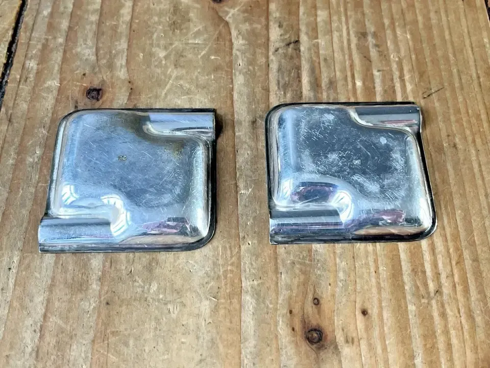 Pair Of 2 Small Wmf Cromargan Art Deco Geometric Bauhaus Style Desk Bar Ashtrays photo vinterior