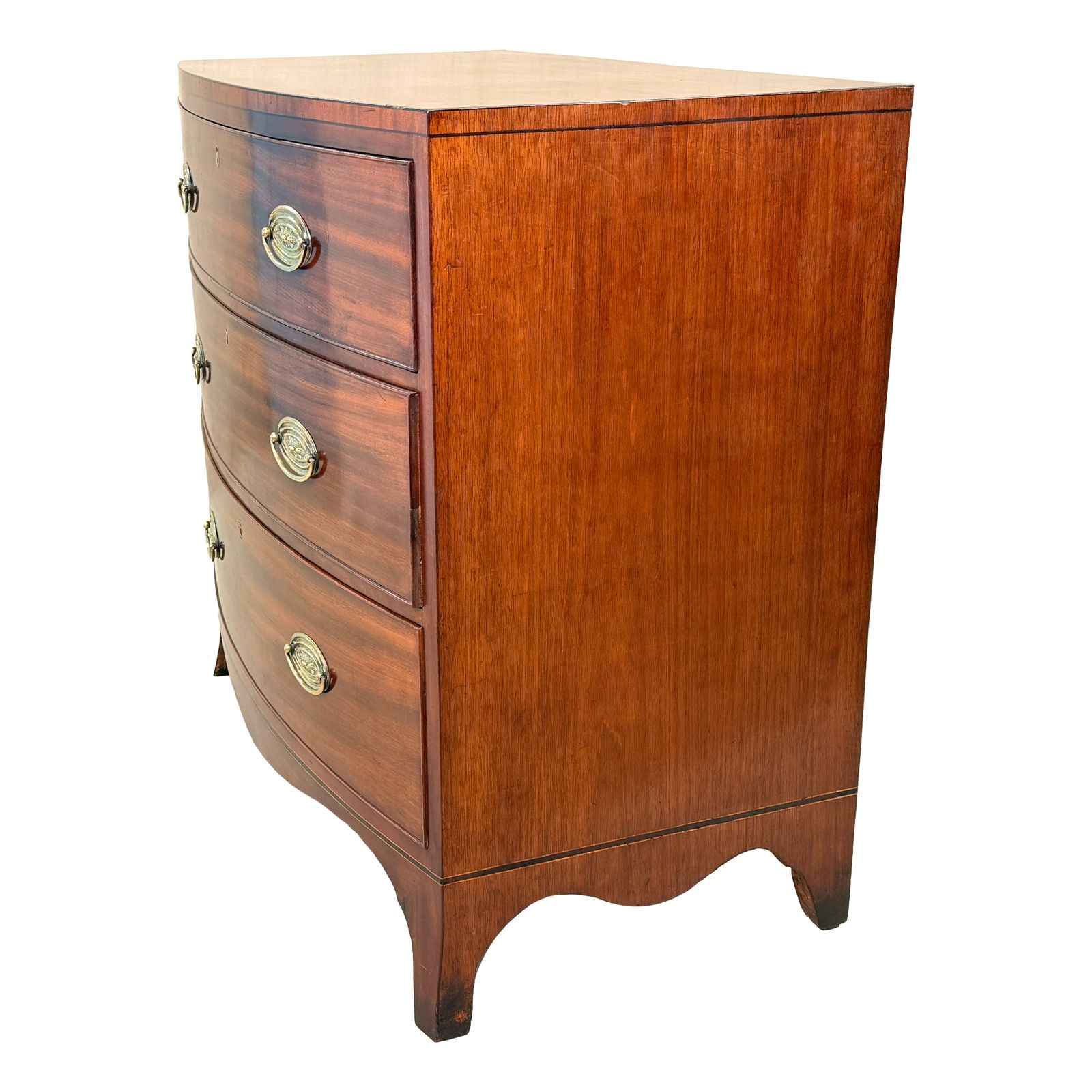 George III 18th Century Bowfront Mahogany Chest Of Drawers (England, Circa 1790) photo furniture