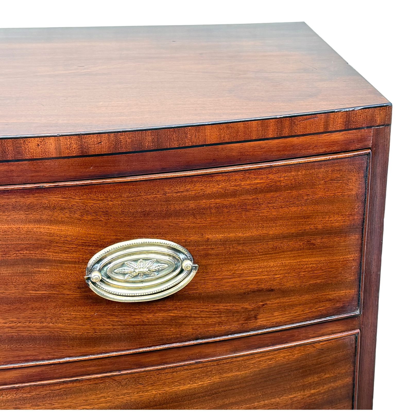 George III 18th Century Bowfront Mahogany Chest Of Drawers (England, Circa 1790) photo vintage
