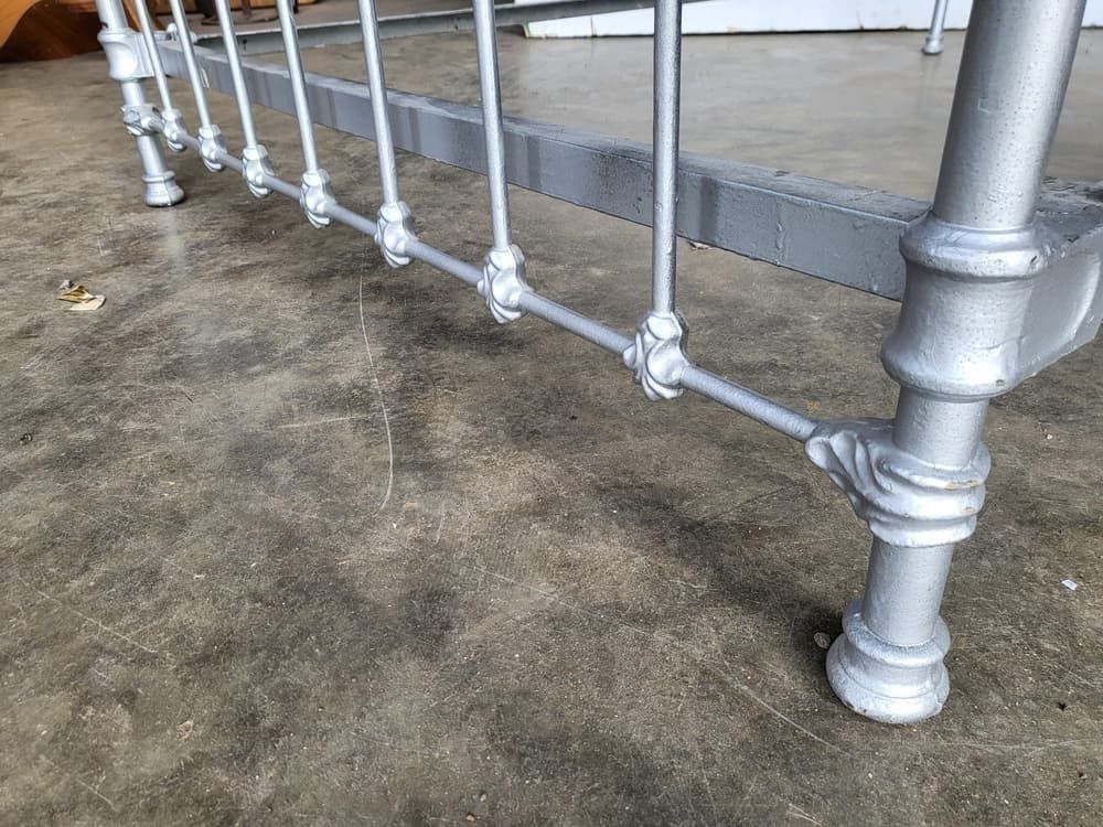 photo for sale Antique Victorian Cast Iron Small Double Bed Frame + Base