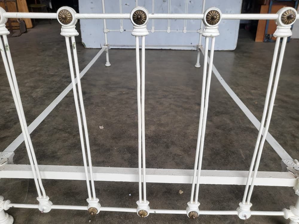 Antique Victorian Single White Cast Iron Bed Frame photo buy