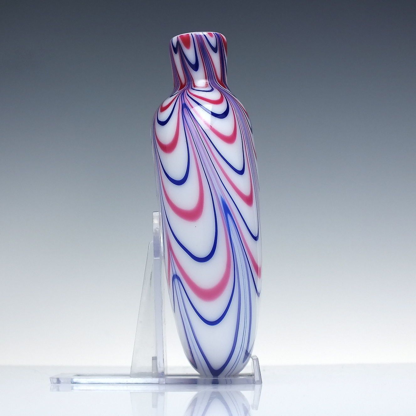 19th Century Nailsea Glass Flask With Red & Blue Decoration C1830 photo for sale
