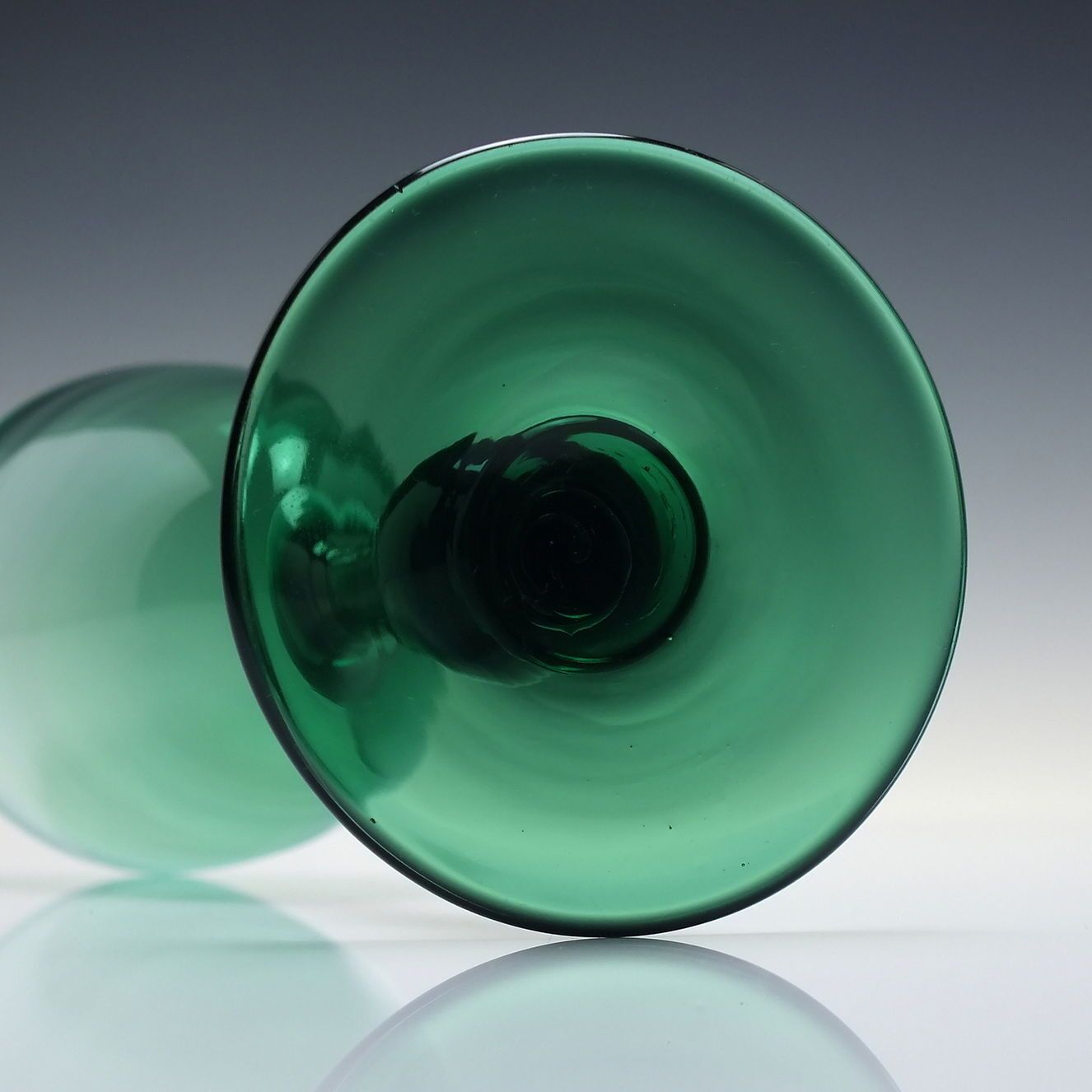 Pair Of Tall 19th Century Victorian Green Wine Glasses C1850 photo vinterior