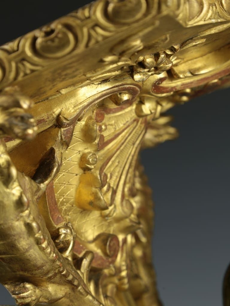 Exquisite Renaissance Revival Giltwood Griffin Bracket Shelf photo vinterior