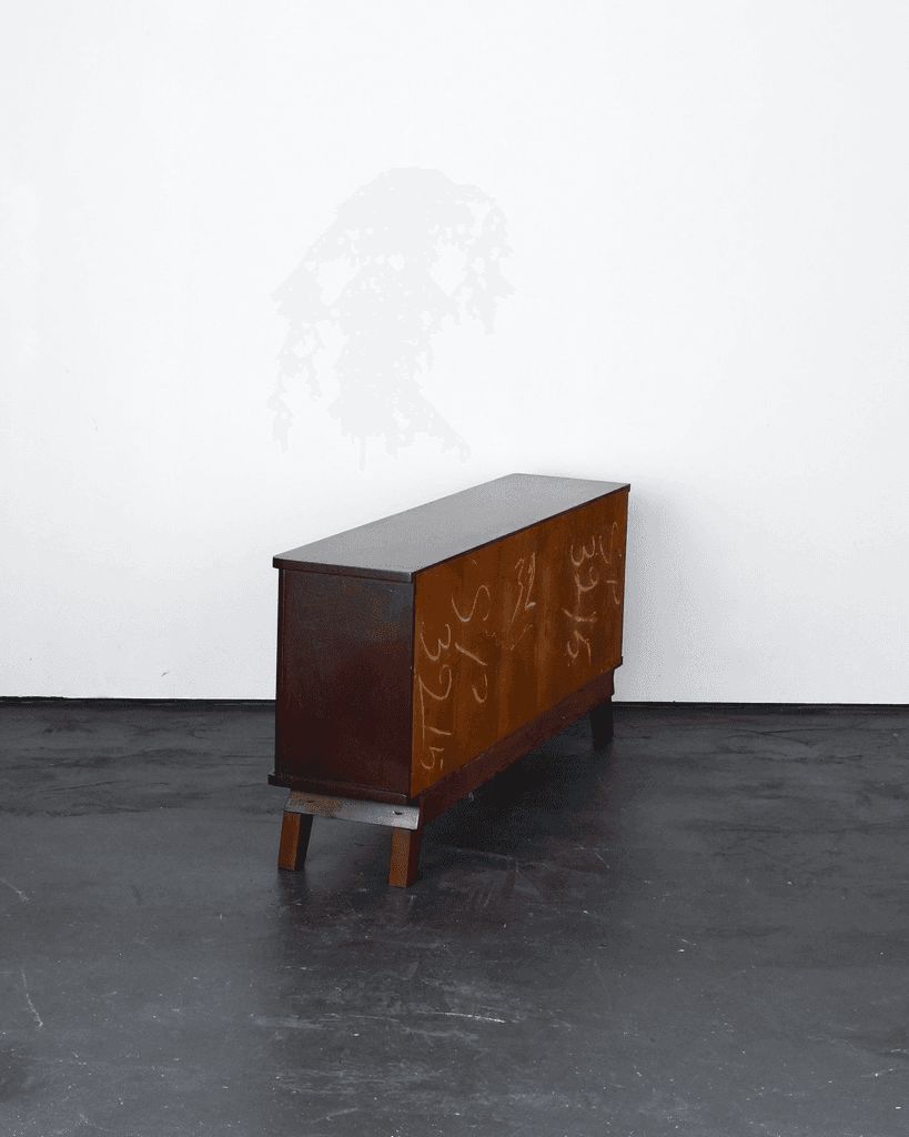 Small French C.1950s Rosewood Veneer & Aluminium Sideboard. photo Furniture