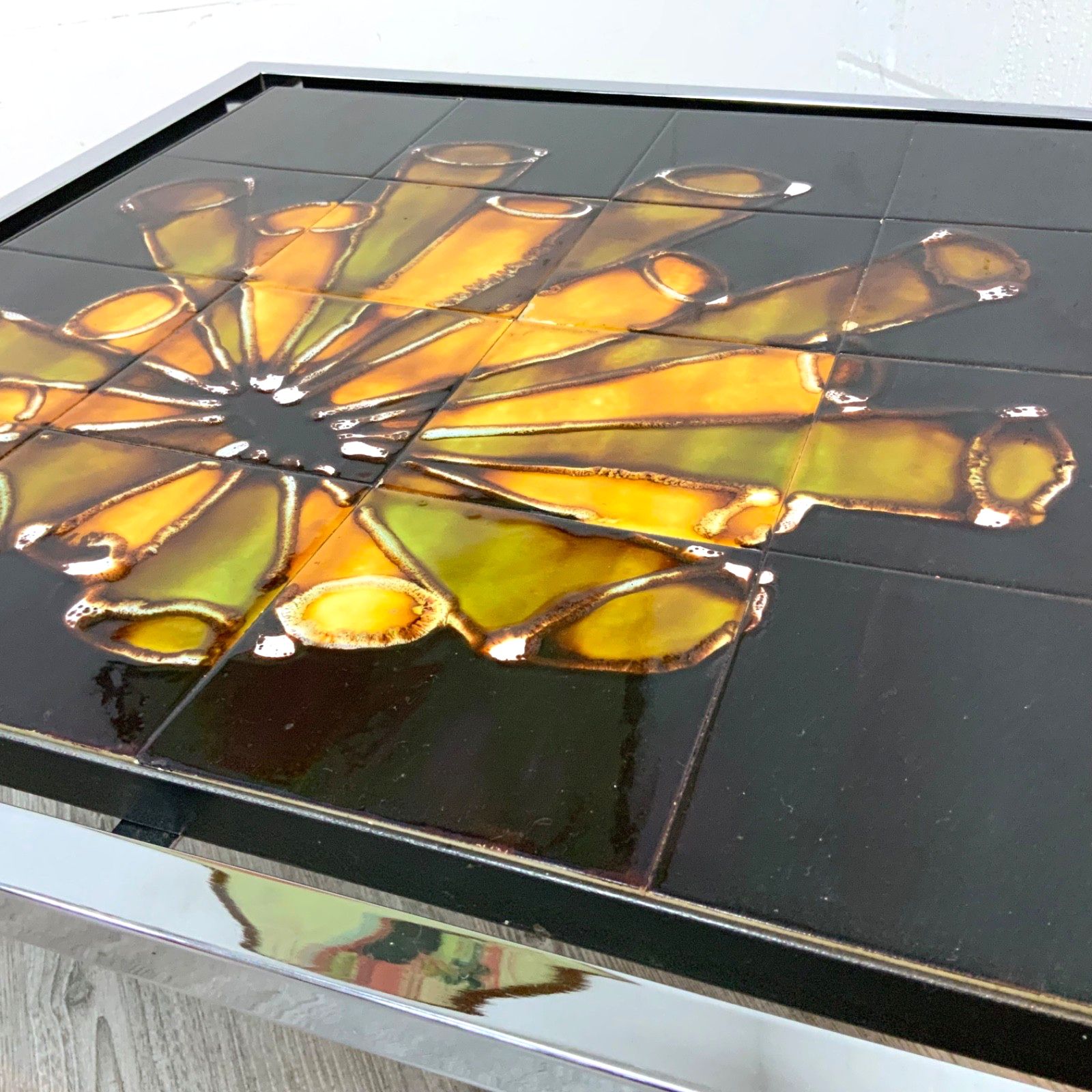 Vintage Belgian 70’s Tiled Coffee Table Designed By Juliette Belarti For Adri photo 495.0