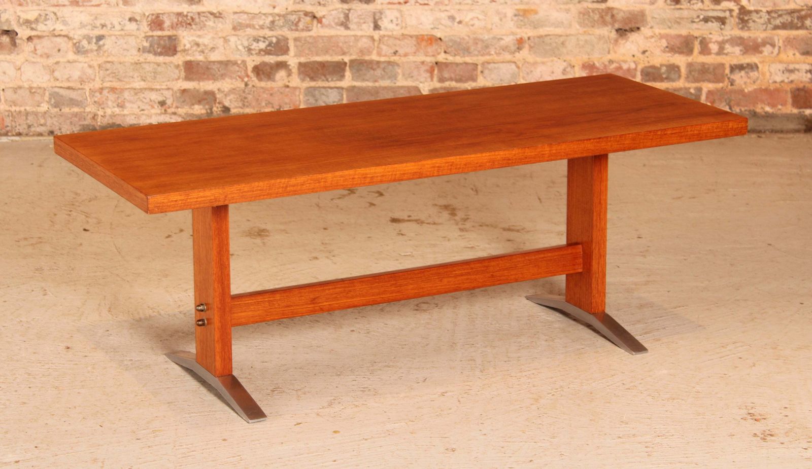 German Mid Century Teak Coffee Table With Cast Aluminium Legs, Circa 1960s photo furniture