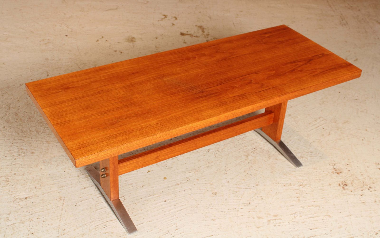 photo furniture German Mid Century Teak Coffee Table With Cast Aluminium Legs, Circa 1960s