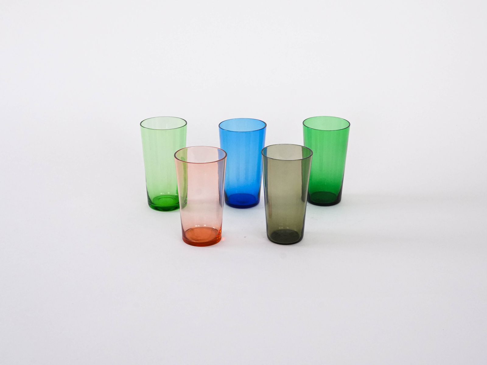 Set Of Coloured Glasses, Finnish Design, 1950s, Designer: Tapio Wirkkala, Manufacturer: Iittala photo for sale