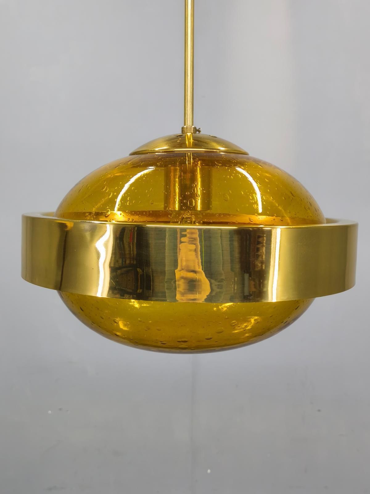 Space Age Ufo Pendant Lamp By Kamenický šenov, Czechoslovakia 1970s photo Lighting