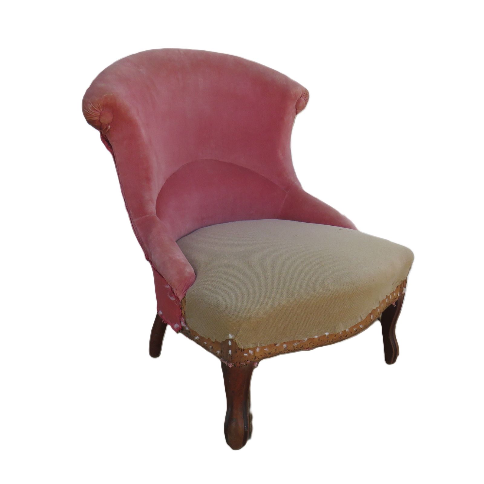 Antique French Napoleon III Slipper Tub Chair