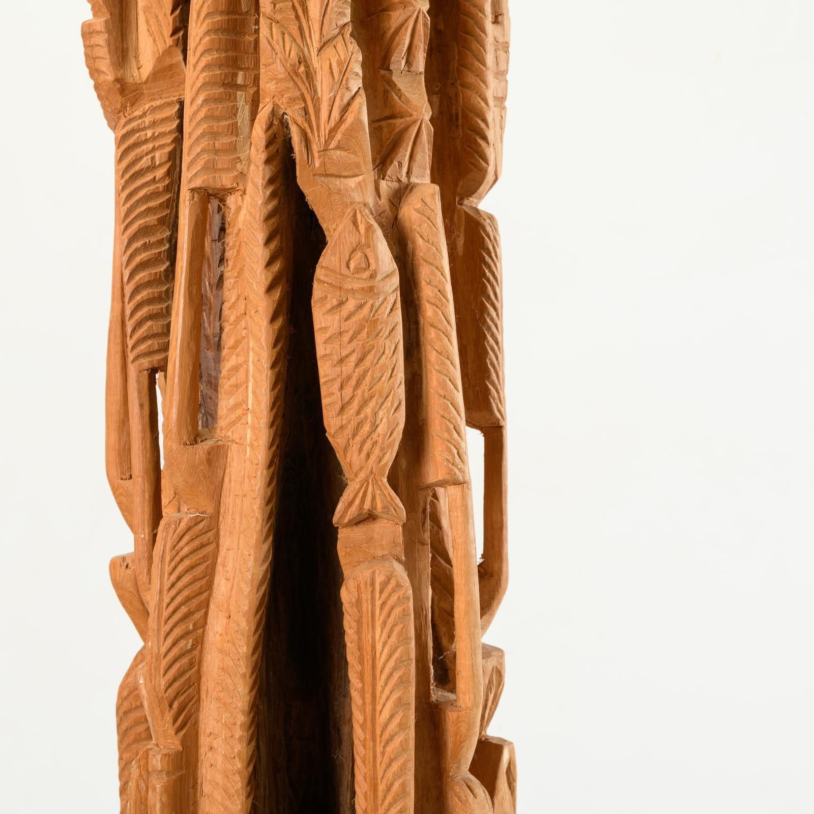 Art Zande Or Mangbetu Workshop Attribution, Northern Democratic Republic Of Congo Carved Limba Column photo