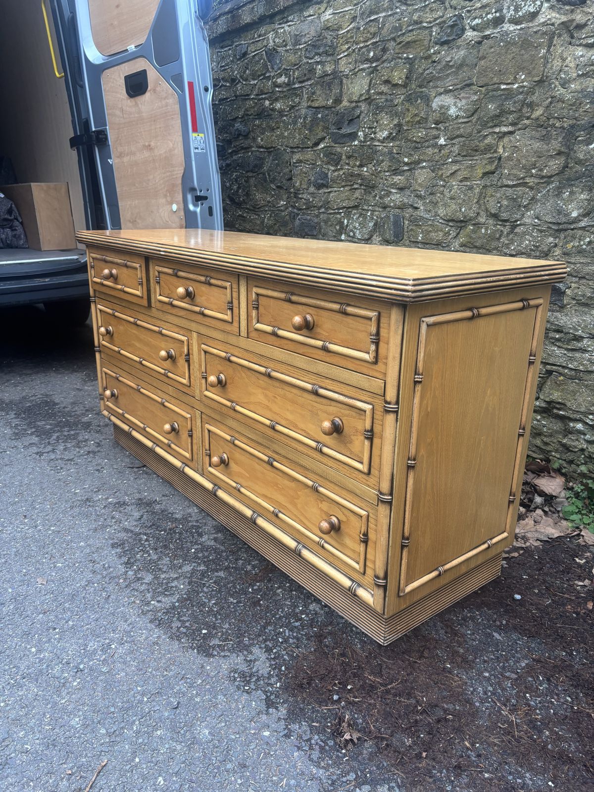 Vintage Harrods Faux Bamboo Chest Of Drawers Sideboard photo Furniture