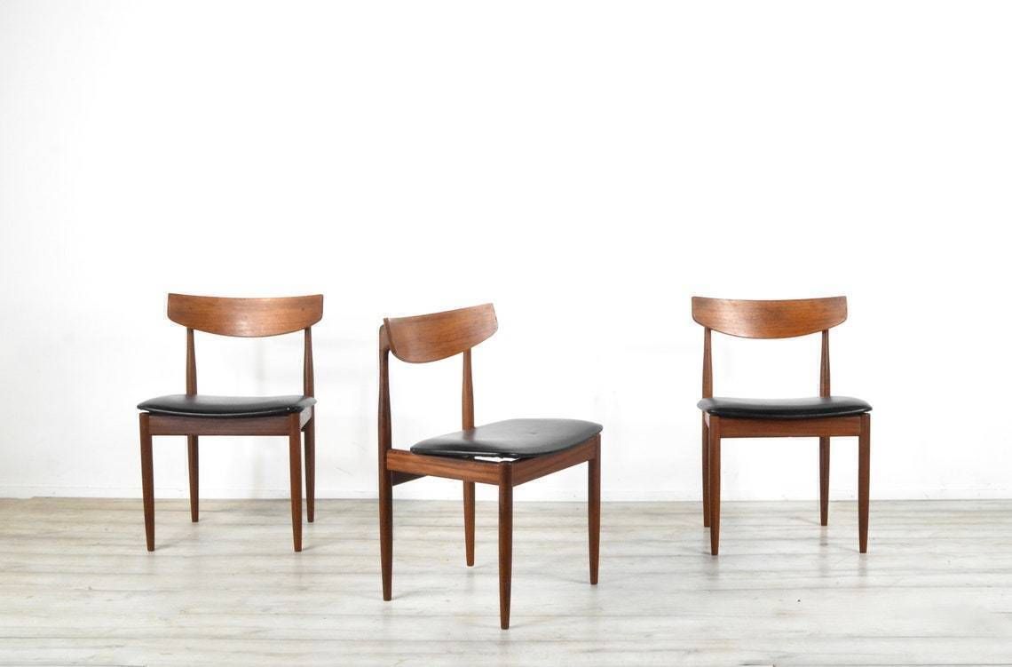 Set Of 4 Vintage Midcentury Afromosia And Leatherette Chairs By Kofod Larsen For G Plan photo furniture
