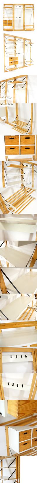 Retro Vintage Danish Book Wall Shelving System Shoe Coat Rack Bookcase 70s Teak photo furniture