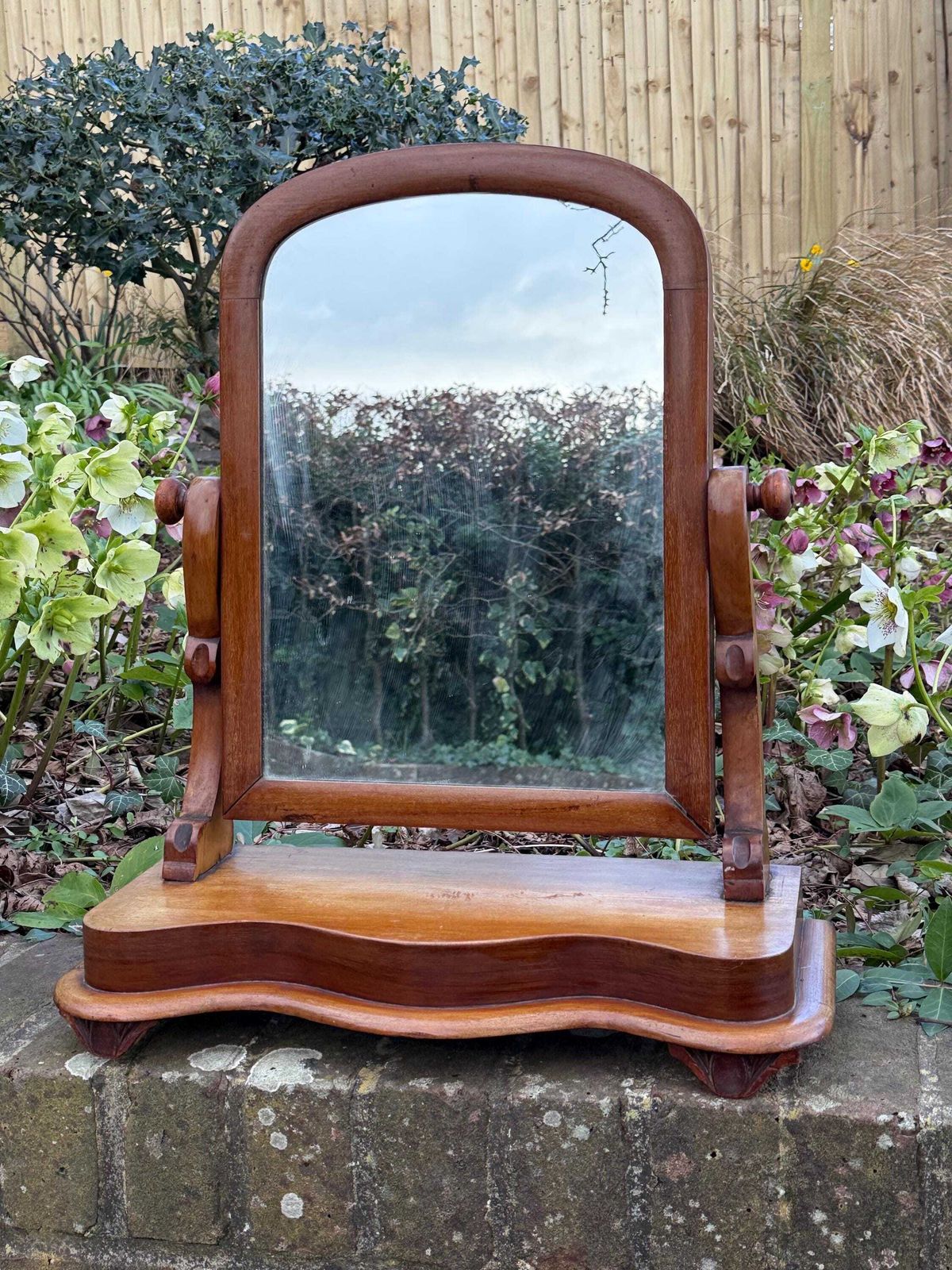 Antique Edwardian Solid Wood Dressing Table Swing Mirror Circa 1910 photo furniture