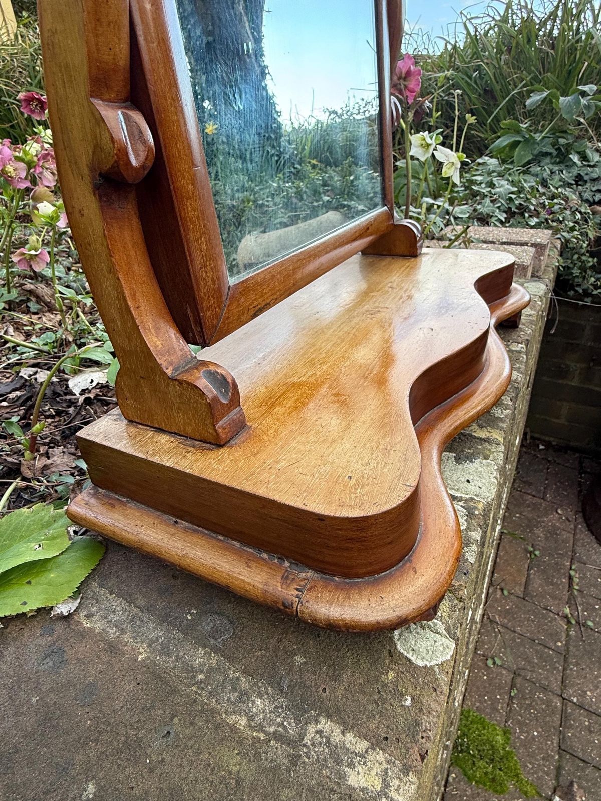 Antique Edwardian Solid Wood Dressing Table Swing Mirror Circa 1910 photo buy