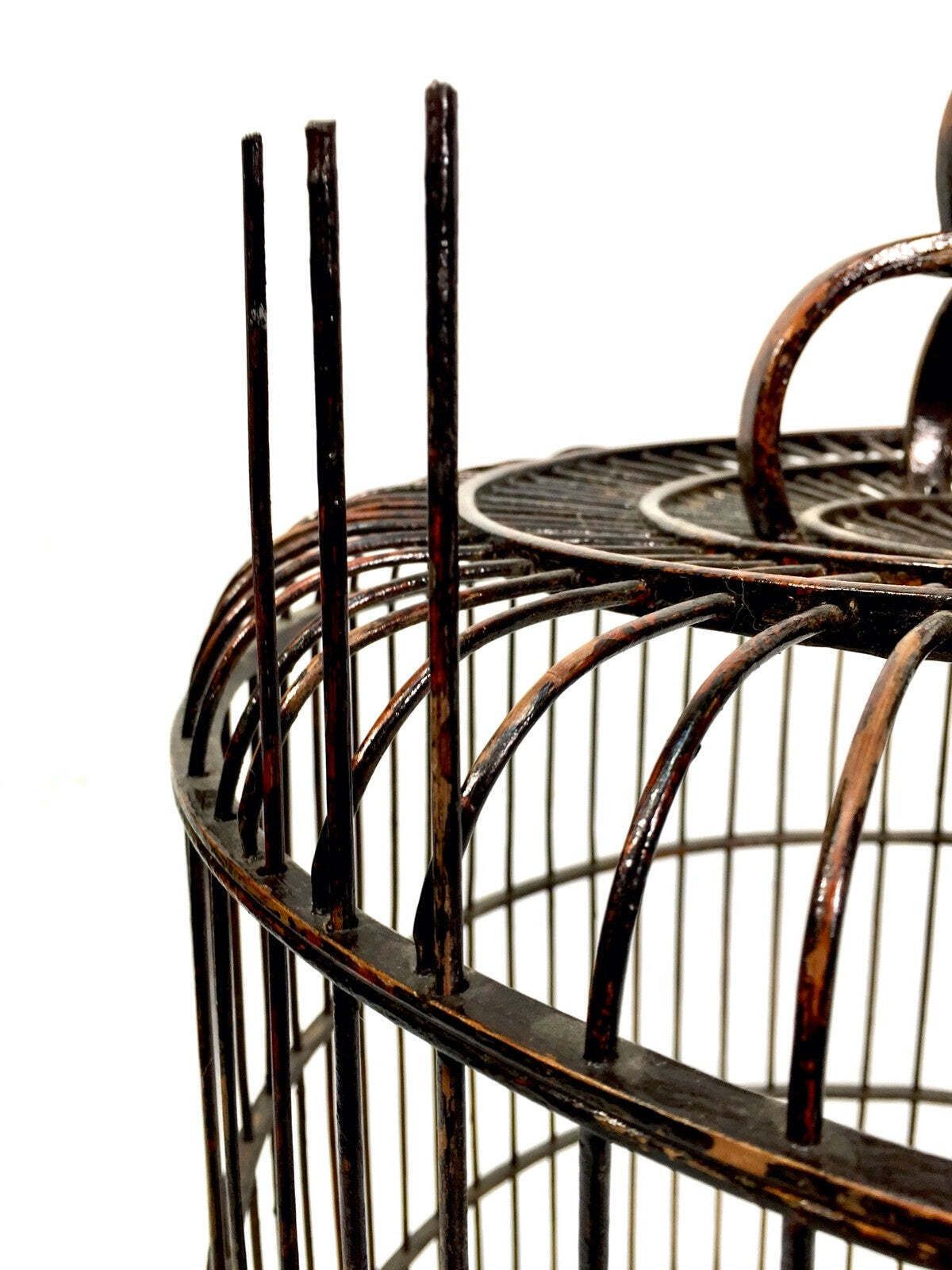 Home Decor Antique 20th Century Oriental Bird Cage / Birdcage House / Tabletop / Hanging photo