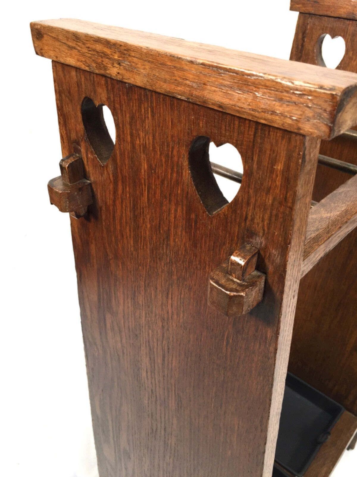 Antique Entrance Hall Arts & Crafts Oak Wooden Stick / Umbrella Stand C.1930 photo vinterior