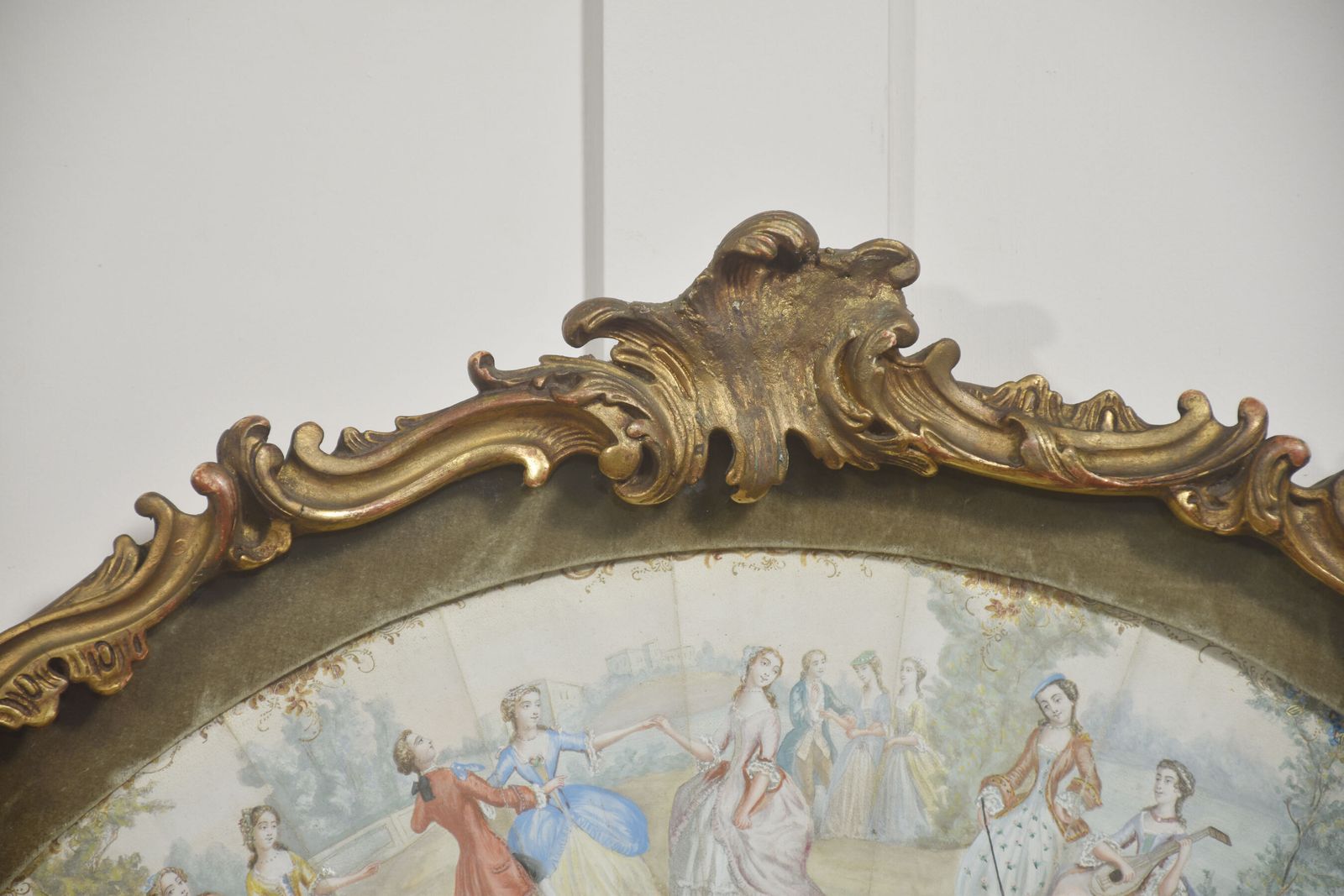 Decorative European Fan In Carved And Gilt Frame photo Art