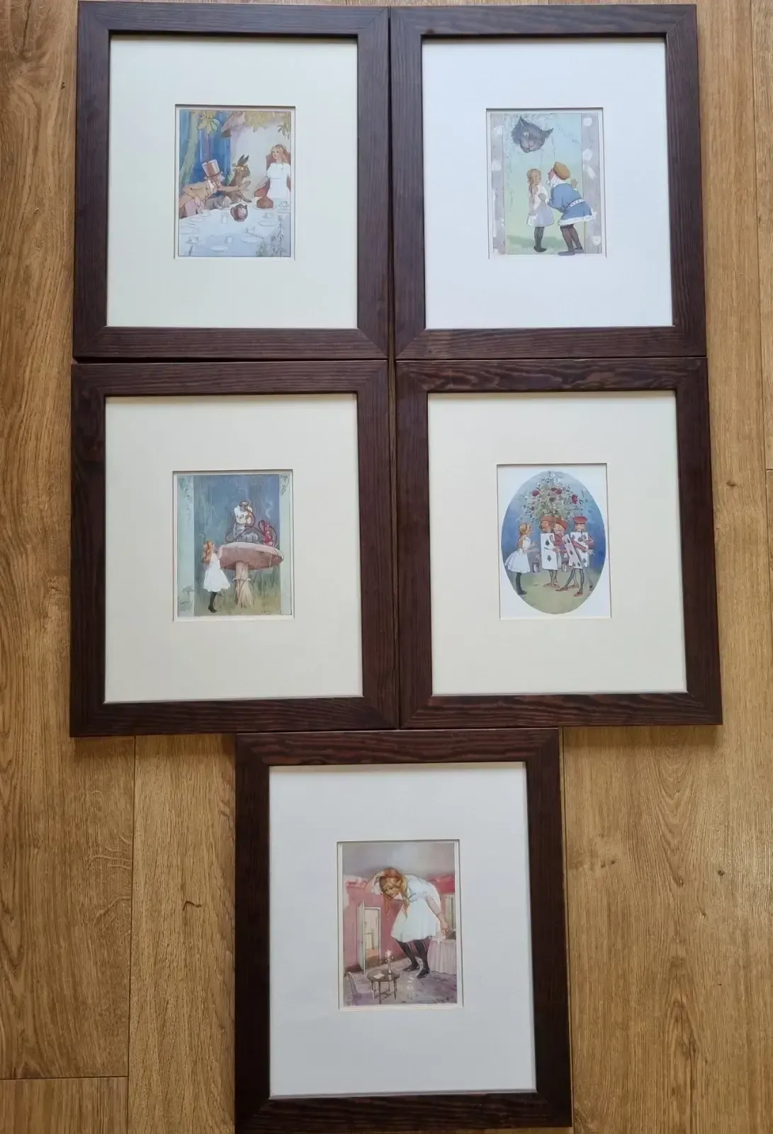 Set Of 5 Margaret Tarrant Alice In Wonderland Prints Professionally Framed