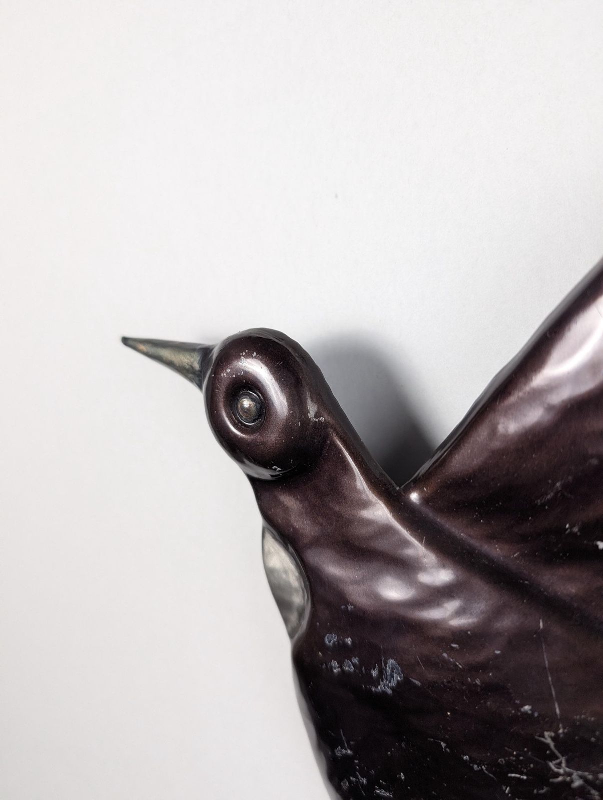 Pair Of Metal Swallow Wall Sculptures, Signed, 1970s photo buy