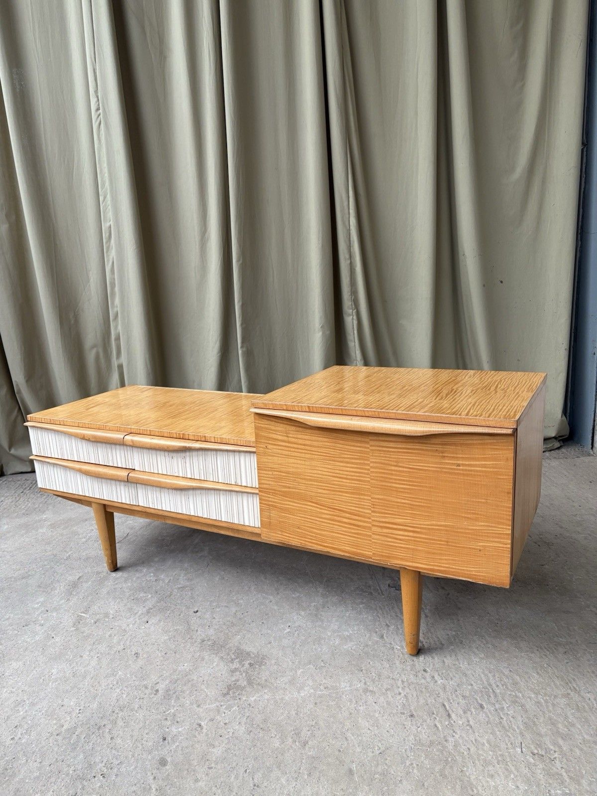 Vtg Mid Century Telephone Side Table Entranceway Hallway Bench Seat Danish R54 photo buy