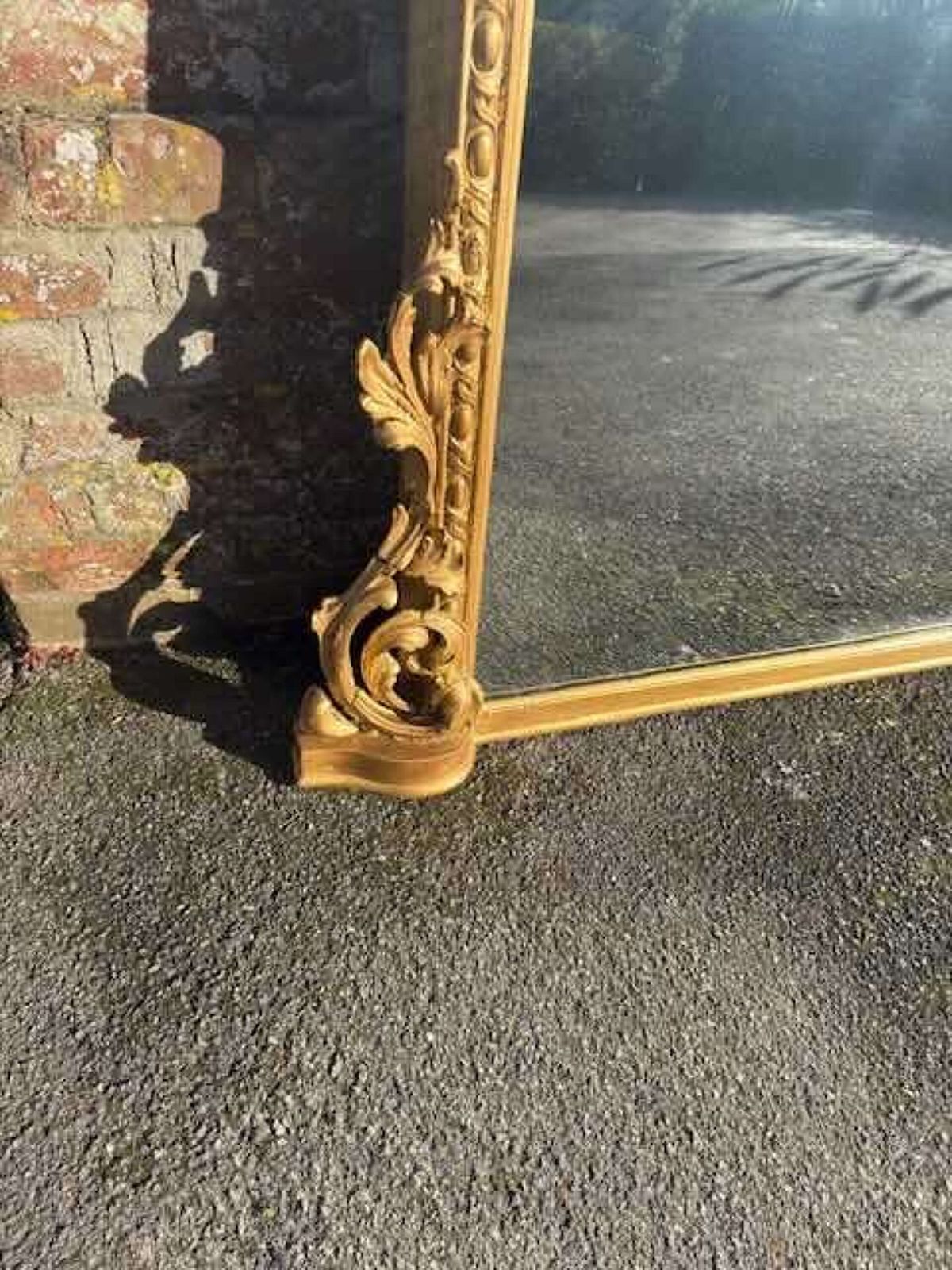 A Stunning Large Antique English 19th C Arched Top Gilt Overmantle Mirror. photo Home Decor