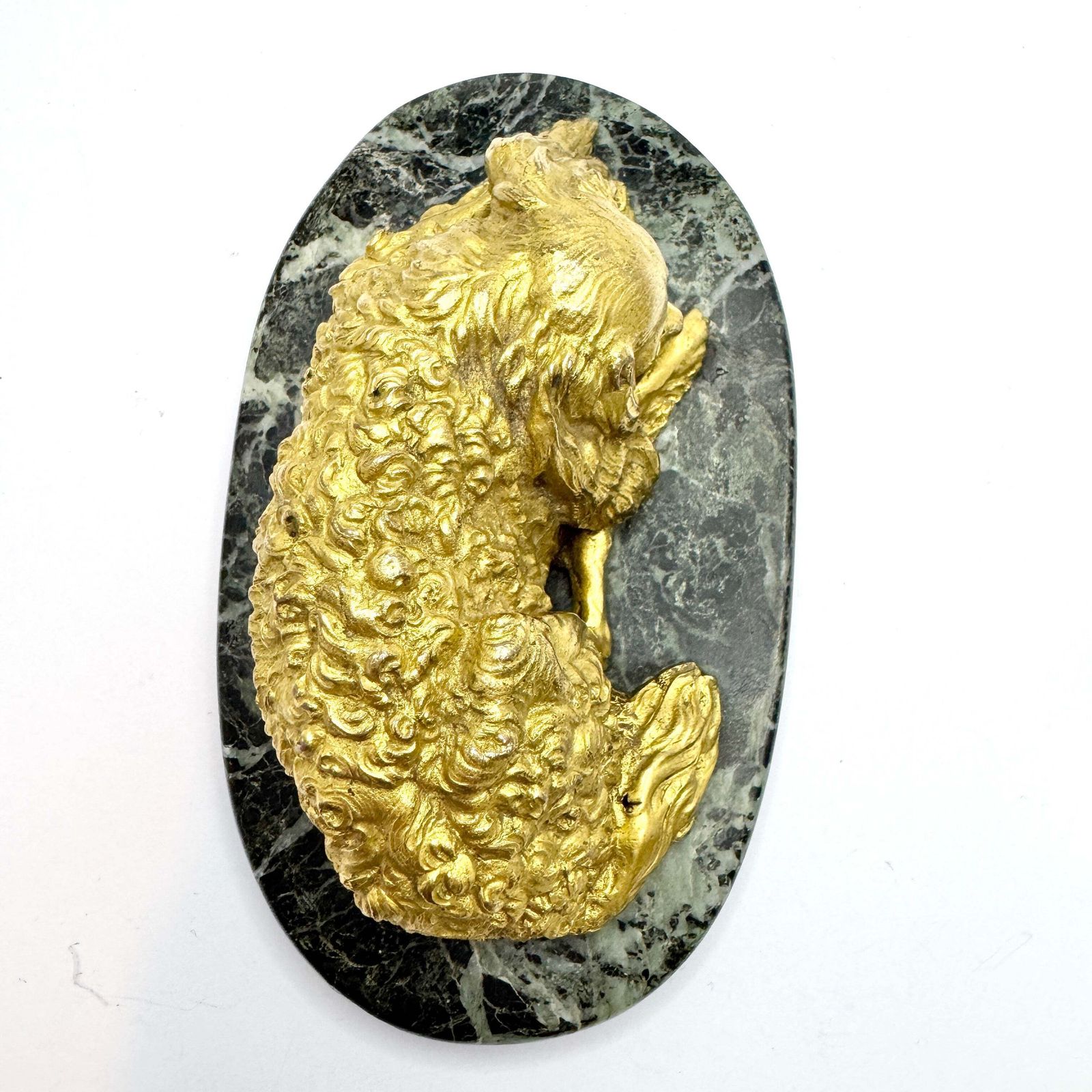 Antique Victorian Massive Bronze Marble Paperweight. Cocker Spaniel Dog. Prob. France. photo 338.0