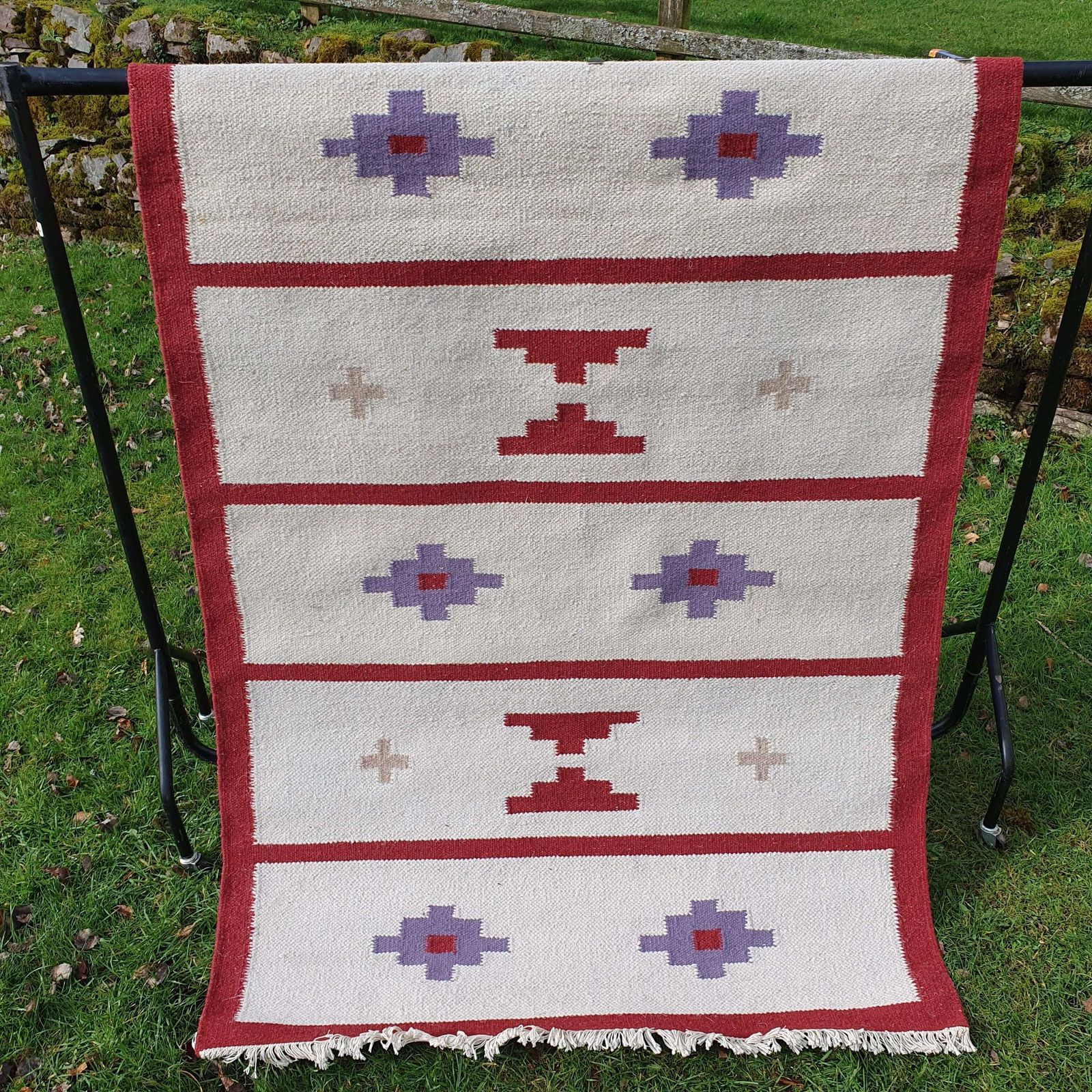 A Traditional Swedish Flatweave Rug Dating From The 1960s. photo Textiles