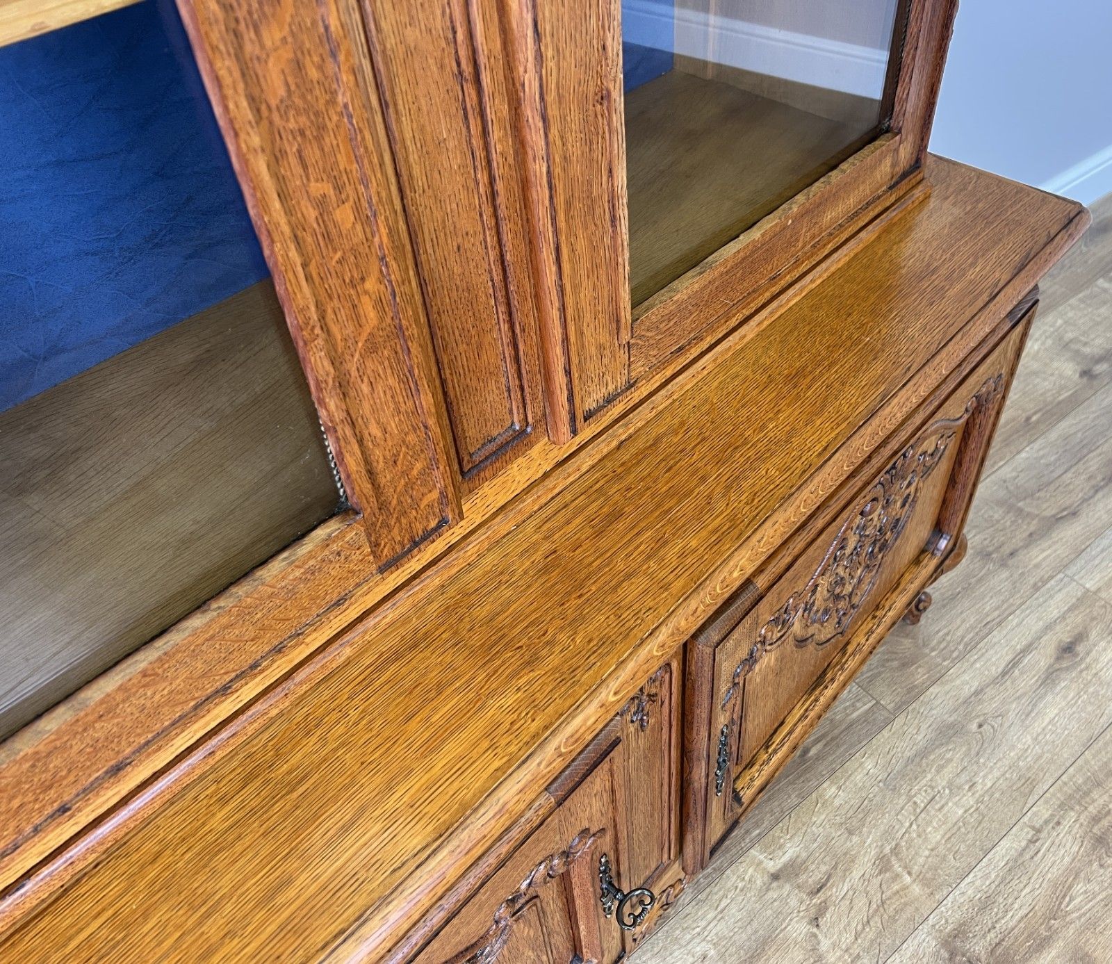 Bookcase Vintage French Louis XIV Style Oak Display Cabinet Sideboard Lot 4890 photo buy
