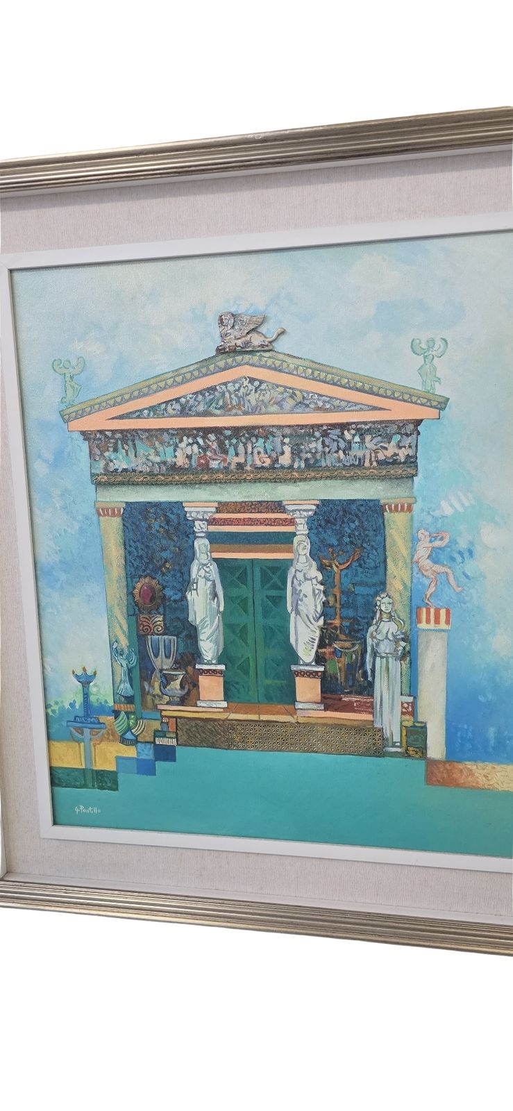 photo vintage Unico Ed Esclusivo Dipinto Mosaico Materico Con Rilievo "Il Tesoro Di Sifno" (1993)